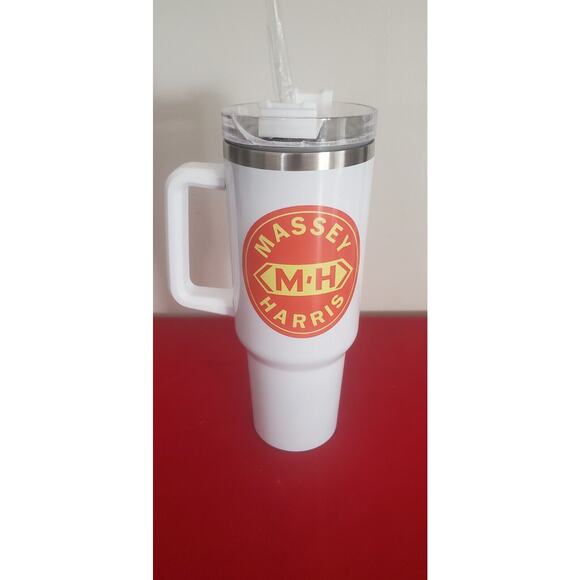 Massey Harris Round Logo 40 ounce Tumbler Stainless Steel